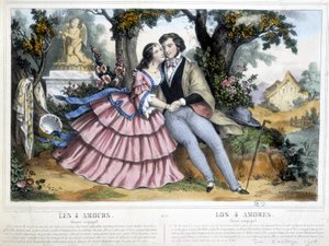 Liebespaar: die 4 Lieben - von Thomas, ca. 1852 von Napoleon (after) Thomas