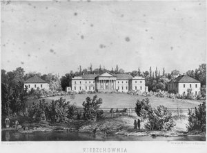 Das Schloss von Wierzchownia, Residenz der Gräfin Evelina Hanska, Ehefrau des französischen Schriftstellers Honore de Balzac von Napoleon Orda