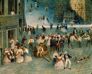 Feiertag auf dem Grimana-Platz in Perugia, von Napoleone Verga von Napoleone Verga