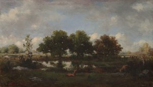 Waldlandschaft mit Hirschen von Narcisse Virgile Diaz de la Peña