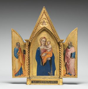 Madonna und Kind mit den Heiligen Peter und Johannes dem Evangelisten und dem Schmerzensmann [gesamtes Triptychon]