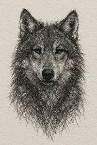 Detaillierte Wolfzeichnung