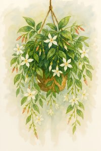 Hängende Jasminblüten