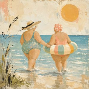 Freudiger Strandspaziergang von Natalie Bruns