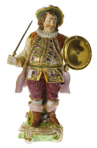 Englische Porzellanfigur des Schauspielers David Garrick aus dem 18. Jahrhundert
