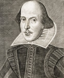 Porträt von William Shakespeare auf dem Frontispiz von Komödien, Historien und Tragödien i... von Nathan Benn