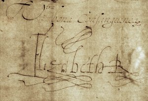 Unterschrift Elizabeth R für Königin Elizabeth I