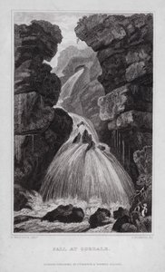 Wasserfall bei Gordale von Nathaniel (after) Whittock