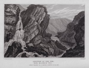 Zusammenfluss von Ure und Mossbeck Fell von Nathaniel (after) Whittock
