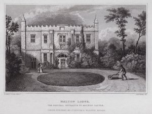 Malton Lodge, der ursprüngliche Eingang zum Malton Castle von Nathaniel (after) Whittock