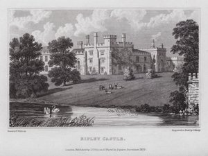 Ripley Castle von Nathaniel (after) Whittock