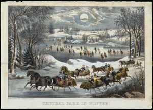 Central Park im Winter, 1877-94 von Currier and Ives