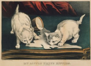 Meine kleinen weißen Kätzchen - Im Unfug von Currier and Ives