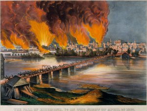 Der Fall von Richmond, Virginia, in der Nacht des 2. April 1865