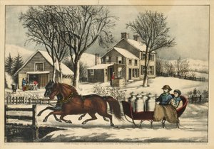 Wintermorgen auf dem Land, 1873 von Currier and Ives