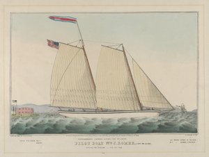 Außergewöhnlicher Express über den Atlantik - Lotsenboot William J. Romer, Kapitän McGuire von Nathaniel Currier