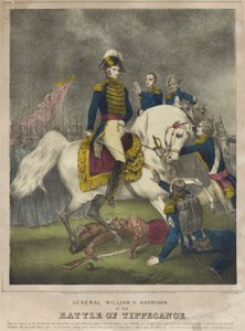 General William H. Harrison in der Schlacht von Tippecanoe