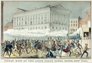 Großer Aufruhr am Astor Place von Nathaniel Currier