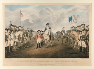 Kapitulation von Cornwallis in Yorktown, Va. 19. Okt. 1781 / Nach dem Originalgemälde von Colonel Trumbull, gemalt von John Trumbull