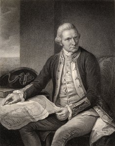 Kapitän James Cook, graviert von W. Holl, aus 