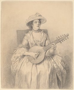 Frau, die eine Zister spielt