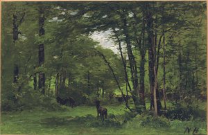 Der Grenzzaun, Wald von Fontainebleau, ca. 1868 von Nathaniel II Hone