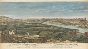 Eine Gesamtansicht der Stadt Paris von einer Anhöhe im Dorf Chaillot