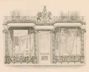 Ladenfront für Messrs Saunders und Woodley, Polsterer, Regent Street, London von Nathaniel Whittock
