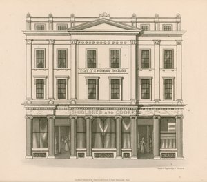 Ladenfront von Shoolbred und Cooke, Drapers, Tottenham Court Road, London von Nathaniel Whittock