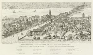 Southwark und London Bridge, wie sie um 1546 aussahen