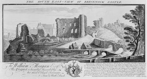 Die Südostansicht von Brecknock Castle, 1741