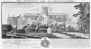 Die Südostansicht von Brecknock Priory, 1741