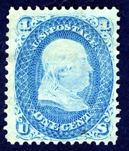 1c Franklin F Grill Einzelstück, 1867 von National Bank Note Company