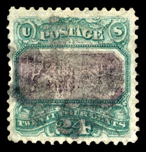 24c Unabhängigkeitserklärung G Grill Umkehrfehler Einzelstück, 1869 von National Bank Note Company