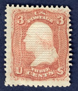 3c Washington E Grill Einzelstück, 1868 von National Bank Note Company