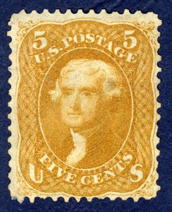 5c Jefferson Einzelstück, 1861 von National Bank Note Company
