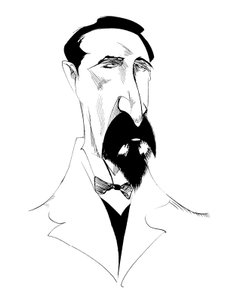 Alexander Borodin, russischer Komponist, s/w-Karikatur, 2010 von Neale Osborne von Neale Osborne