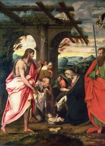 Geburt Christi mit St. Paulus und Johannes dem Täufer von Neapolitan School
