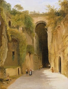 Die Crypta Napoletana unter dem Posillipo-Hügel, Neapel, um 1840