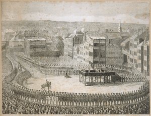 Hinrichtung der rebellischen Lords im Jahr 1745, Tower Hill, London von Neele and Stockley
