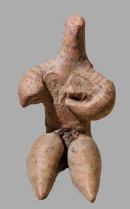 Bemalte Tonfigur einer Frau, Syrien, ca. 5000 v. Chr.