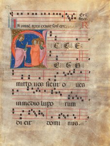 Antiphonale Folio mit historisierter Initiale 