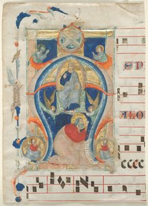 Fragment eines Antiphonars mit illustrierter Initiale (A): Christus in Majestät