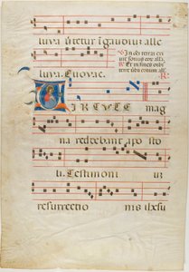 Märtyrerheiliger in einem historisierten Initial "V" aus einem Antiphonar