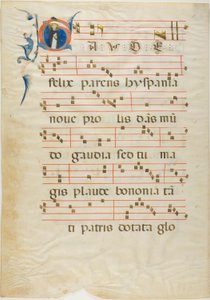 Der heilige Dominikus in einem historisierten Initial "G" aus einem Antiphonar