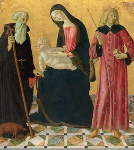 Madonna mit Kind und den Heiligen Antonius Abt und Sigismund, ca. 1490-1495 von Neroccio de Landi