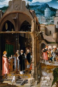 Eine Predigt über Nächstenliebe, möglicherweise die Bekehrung des Heiligen Antonius von Netherlandish