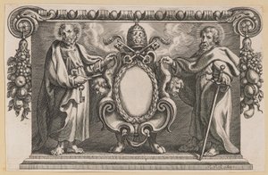 Vignette für ein Buch, das Papst Urban VII. gewidmet ist von Netherlandish 17th Century after Sir Peter Paul Rubens