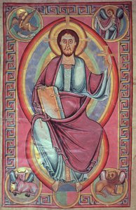 Christus in Majestät, aus der Stavelot-Bibel von Netherlandish School