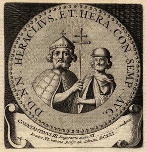 Byzantinische Kaiser Heraklius und Konstantin III.